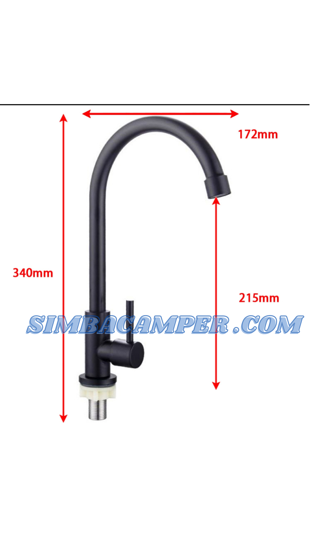 Grifo negro acero inoxidable 304 agua fría