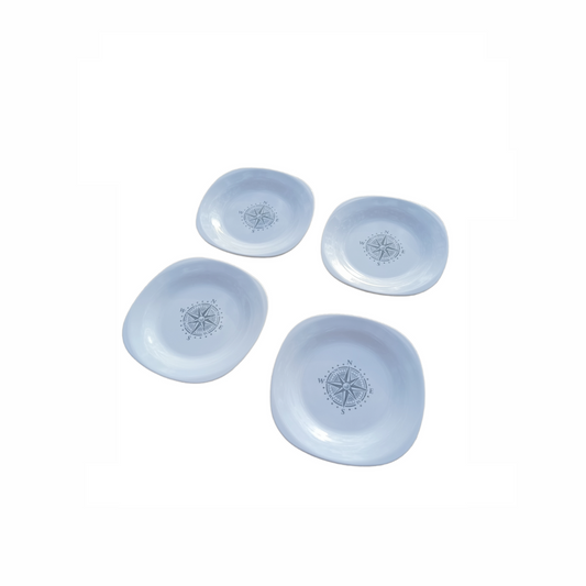 Juego de 4 platos Rosa de los vientos camper, barco, autocaravanas
