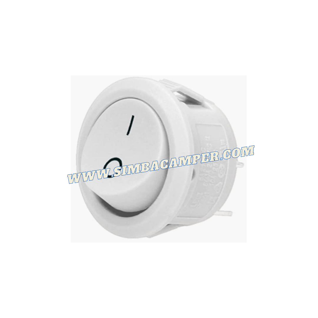 Interruptor redondo 12V Blanco (pack 5 unidades)