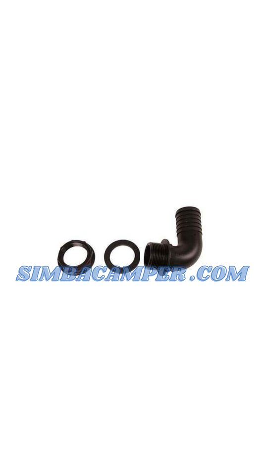Pasamuros acodado 90° de 40mm para depósito