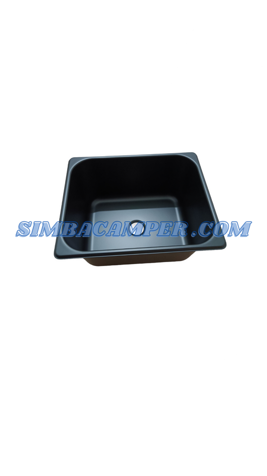 Fregadero negro inox camper autocaravana barco 350 x 350