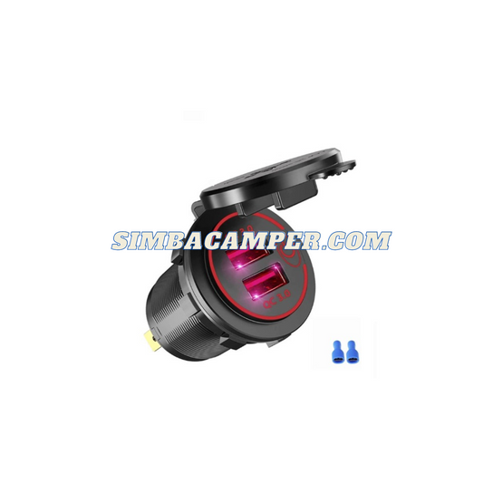 Toma USB 12V Carga rápida camper autocaravana coche