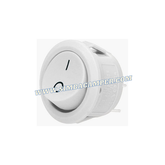 Interruptor redondo 12V Blanco (pack 5 unidades)