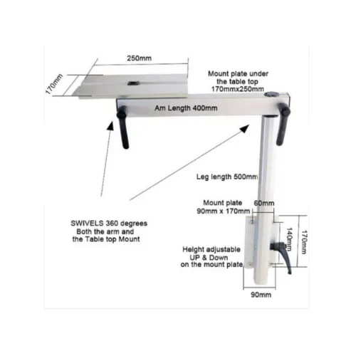 Pata Pie de Mesa Giratoria 360° Modelo 2 – Camper, Autocaravana Tipo Lagun - imagen 3