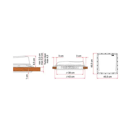 Claraboya Fiamma Turbo Vent Premium Blanca 40×40 – Con Ventilador - imagen 4