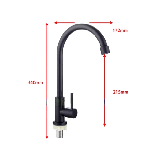 Grifo Negro Acero Inoxidable 304 Agua Fría – Estilo y Resistencia para Camper y Autocaravana - imagen 2