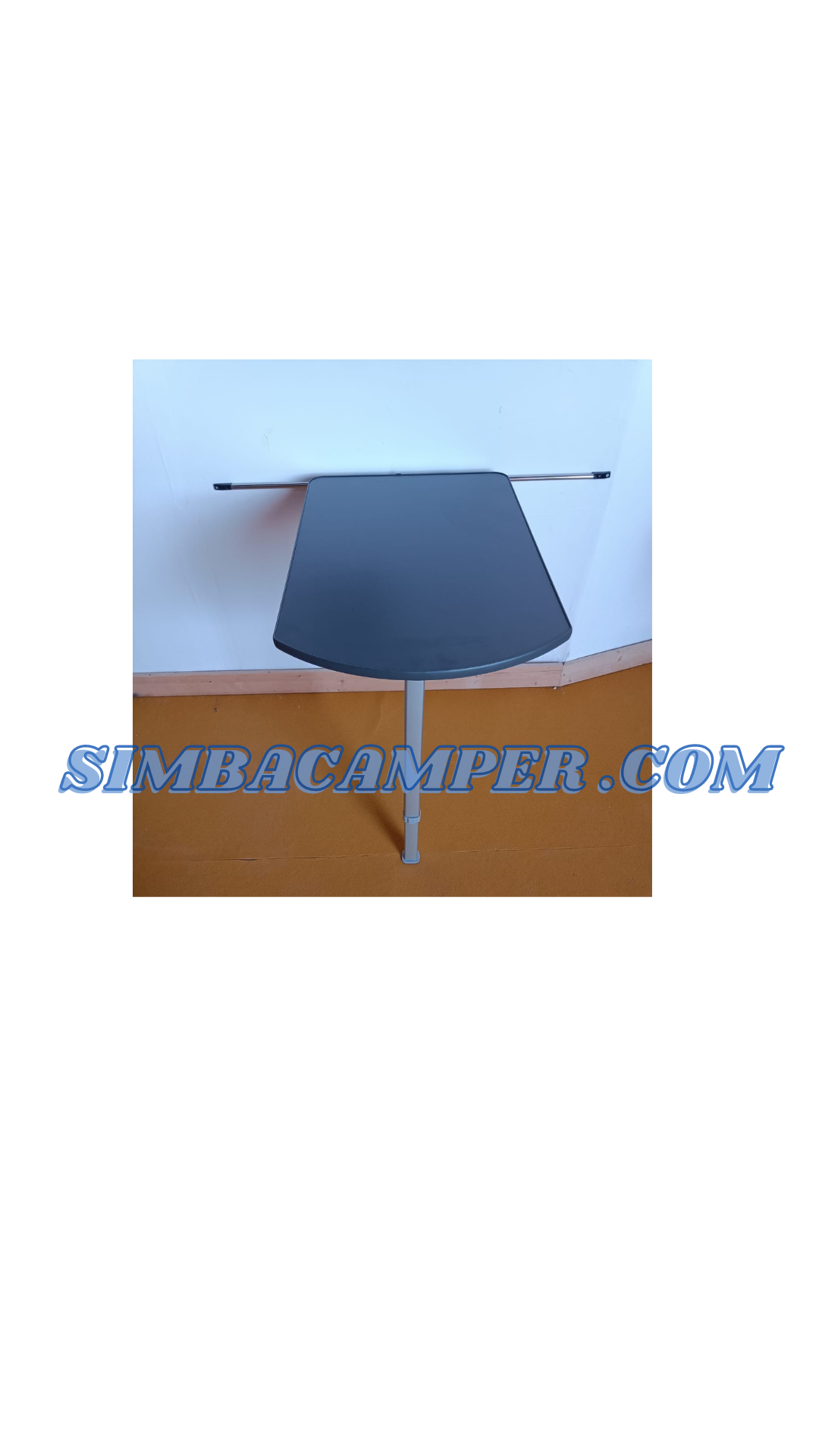Mesa Lateral Camper Antracita 80x50 – Superficie Auxiliar en Gris Oscuro